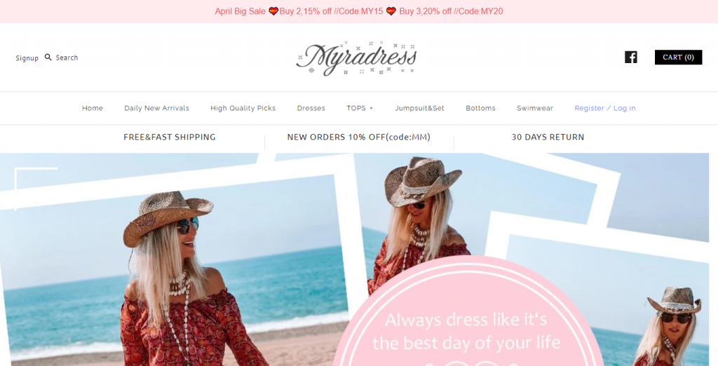 Myradress.com Homepage