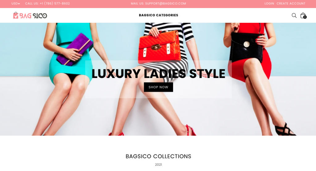 Bagsico Homepage